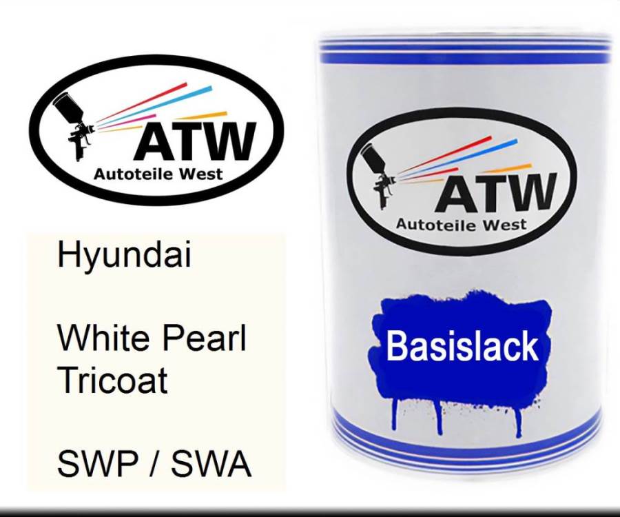 Hyundai, White Pearl Tricoat, SWP / SWA: 500ml Lackdose, von ATW Autoteile West.